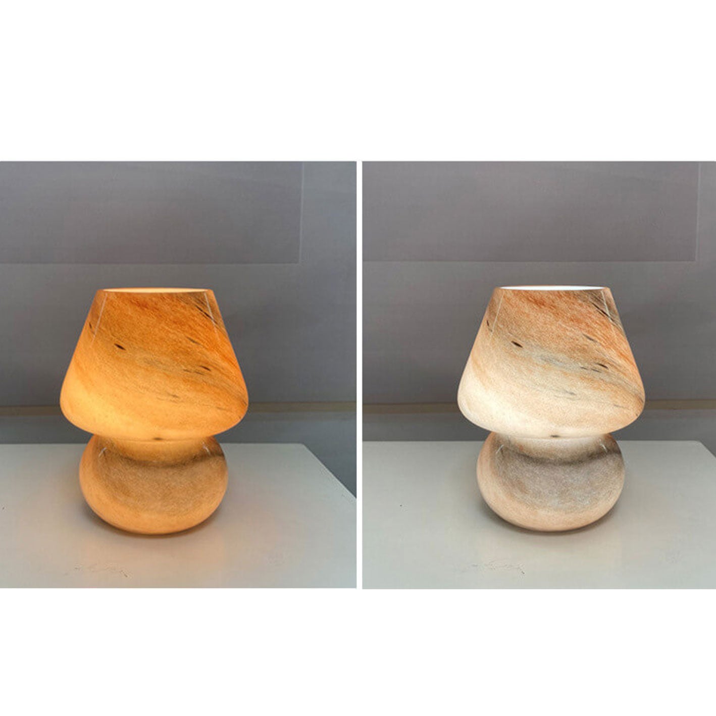 Kreative Handcrafted Glass Planet Design Mushroom Table Lamp