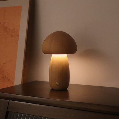 MushLight - Wooden Mushroom LED Night Light for Kids