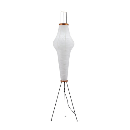 Rice Paper Floor Lamp - Indoor LED Lantern Design, Black