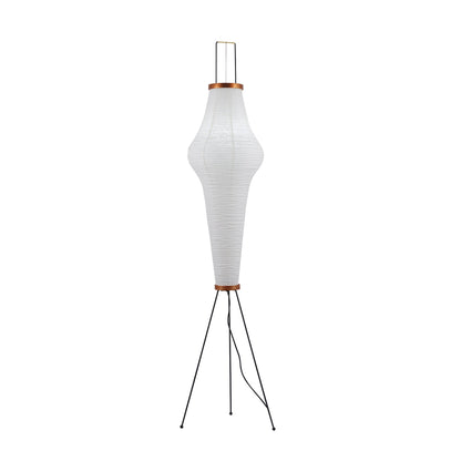 Rice Paper Floor Lamp - Indoor LED Lantern Design, Black