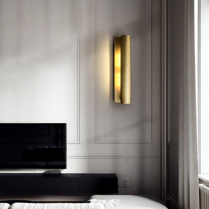Accord Wall Sconce LED Light Brushed Brass Indoor Pair