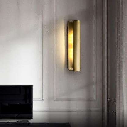 Accord Wall Sconce LED Light Brushed Brass Indoor Pair
