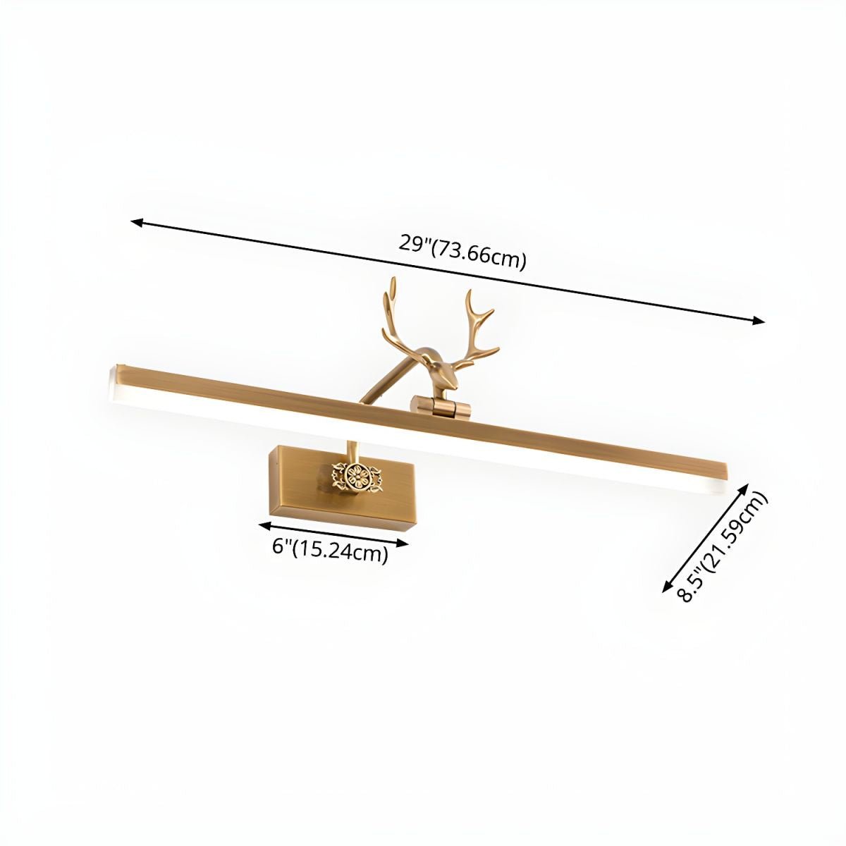 Adelaide Antler Wall Lamp LED Rustic Design Gold Finish