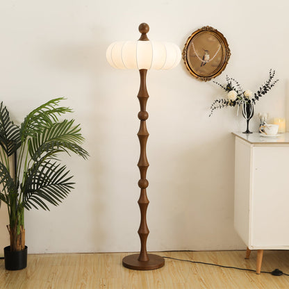 Adesso Orchard Floor Lamp with Silk Shade and LED Bulb