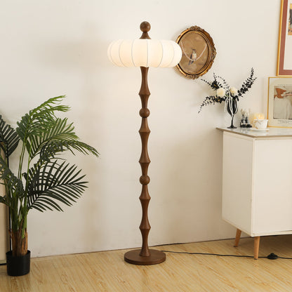 Adesso Orchard Floor Lamp with Silk Shade and LED Bulb
