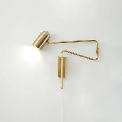 Adjustable Arm Plug In Wall Lamp with Rotatable Shade
