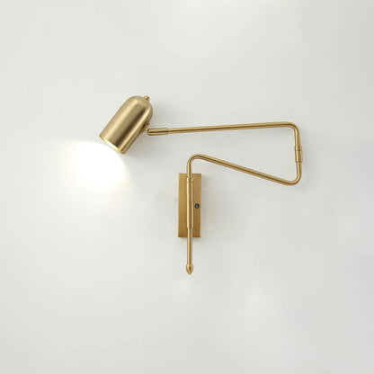Adjustable Arm Reading Wall Lamp with LED, Black or Gold