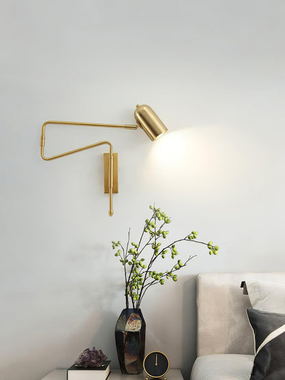 Adjustable Arm Plug In Wall Lamp with Rotatable Shade