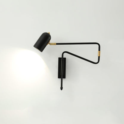 Adjustable Arm Plug In Wall Lamp with Rotatable Shade