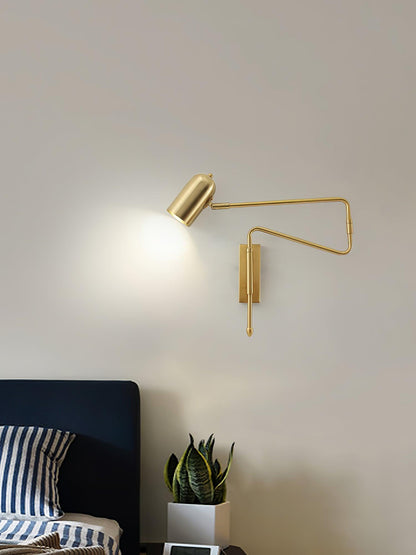Adjustable Arm Plug In Wall Lamp with Rotatable Shade