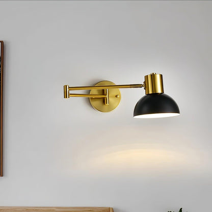 Adjustable Arm Plug In Wall Lamp with Rotatable Shade