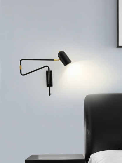 Adjustable Arm Plug In Wall Lamp with Rotatable Shade