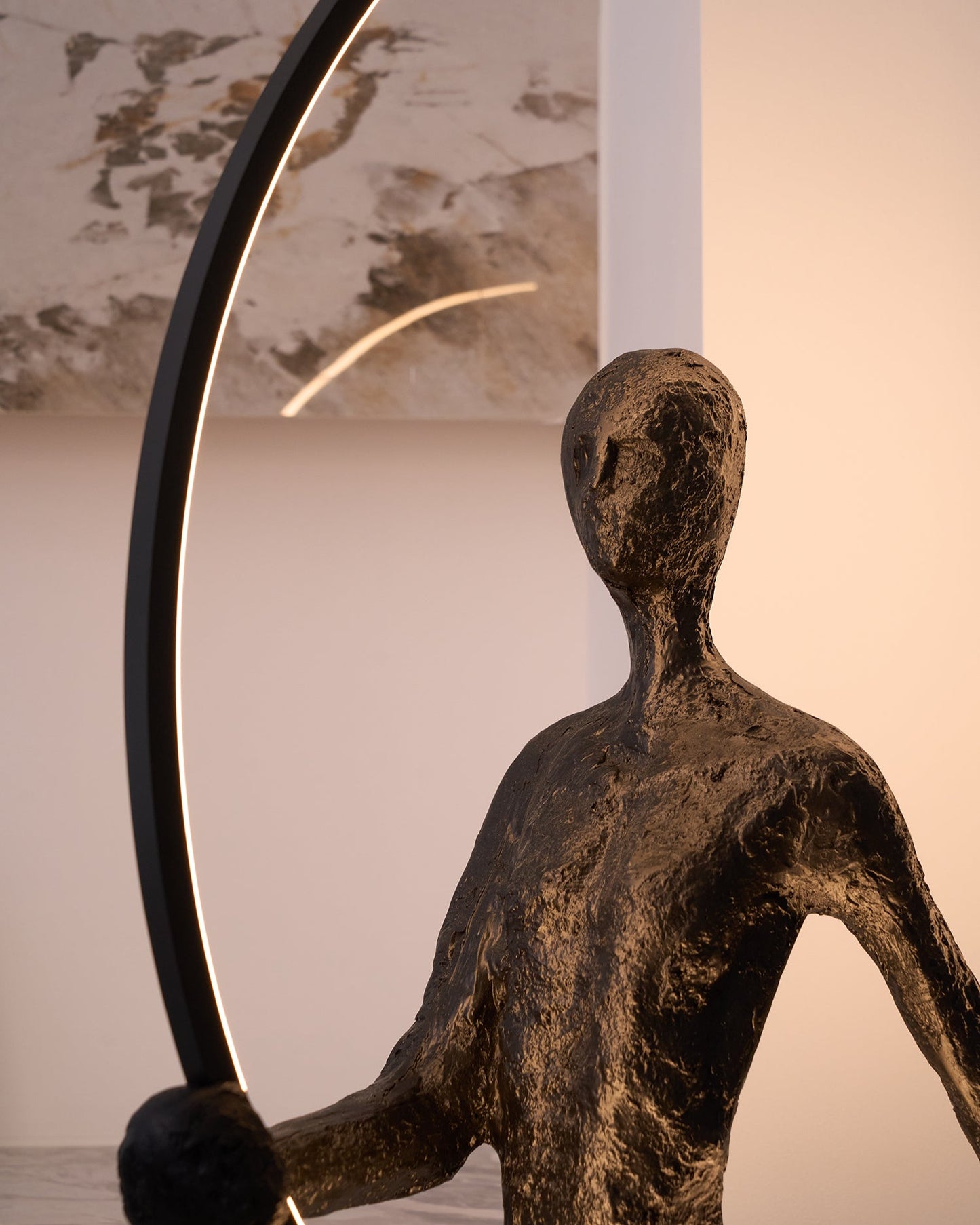 Aeon Sculpture Floor Lamp with Integrated LED, Modern Design