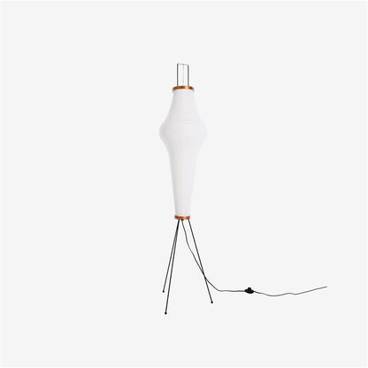 Rice Paper Floor Lamp - Indoor LED Lantern Design, Black