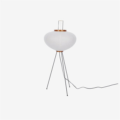 Rice Paper Floor Lamp - Indoor LED Lantern Design, Black