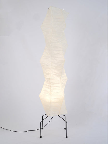 Rice Paper Floor Lamp - Indoor LED Lantern Design, Black