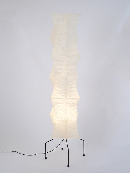 Rice Paper Floor Lamp - Indoor LED Lantern Design, Black