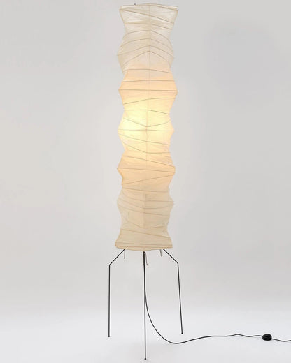 Rice Paper Floor Lamp - Indoor LED Lantern Design, Black