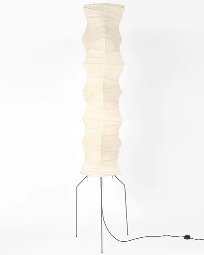 Rice Paper Floor Lamp - Indoor LED Lantern Design, Black