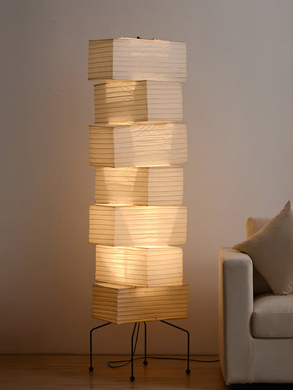 Lana Stacked Floor Lamp - Modern LED Lighting, White Shade