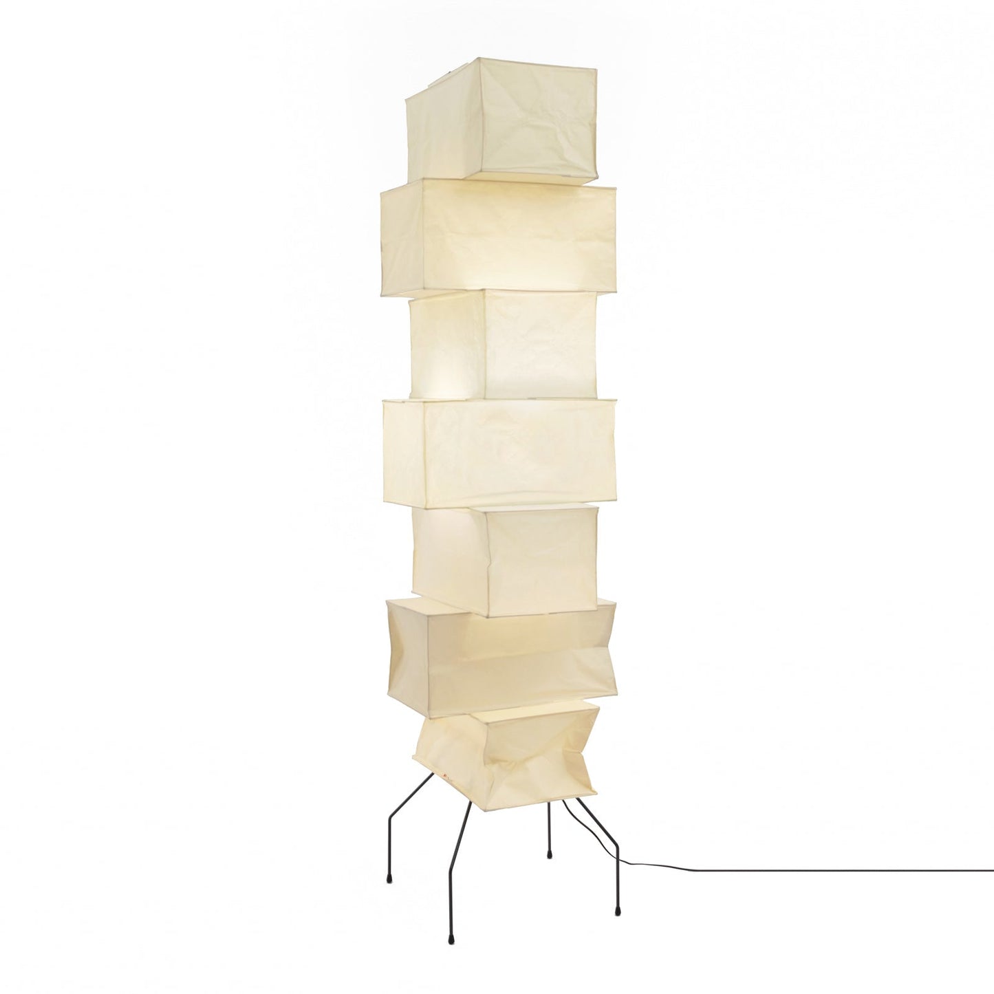 Lana Stacked Floor Lamp - Modern LED Lighting, White Shade