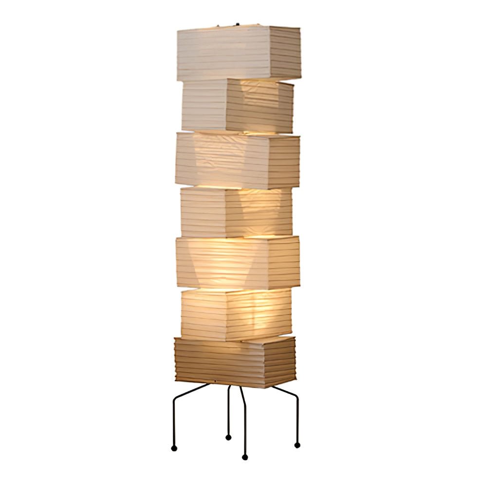 Lana Stacked Floor Lamp - Modern LED Lighting, White Shade