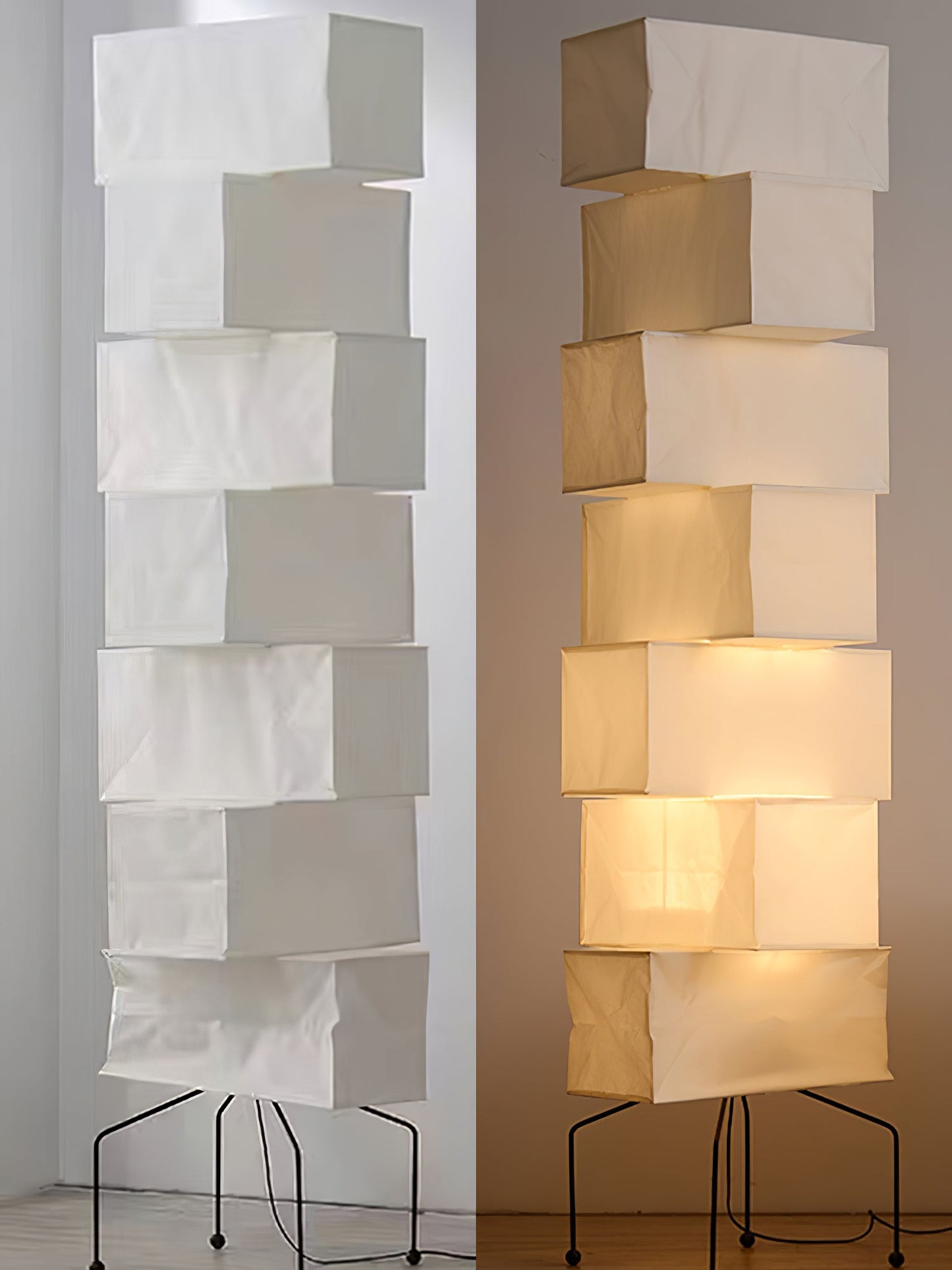 Lana Stacked Floor Lamp - Modern LED Lighting, White Shade