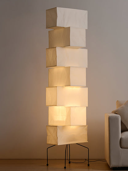 Lana Stacked Floor Lamp - Modern LED Lighting, White Shade