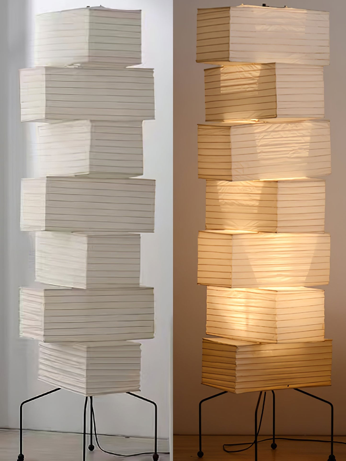 Lana Stacked Floor Lamp - Modern LED Lighting, White Shade