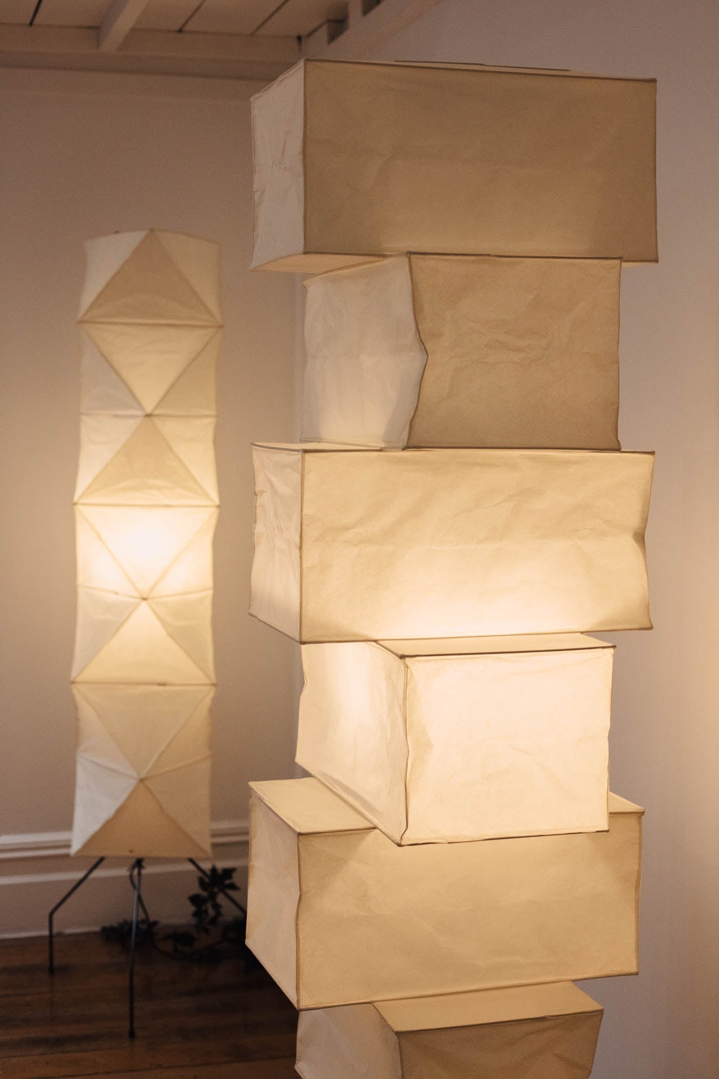 Lana Stacked Floor Lamp - Modern LED Lighting, White Shade