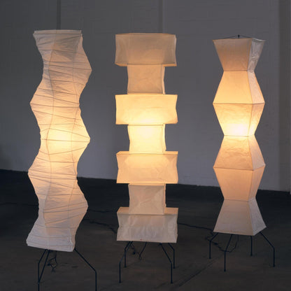Lana Stacked Floor Lamp - Modern LED Lighting, White Shade