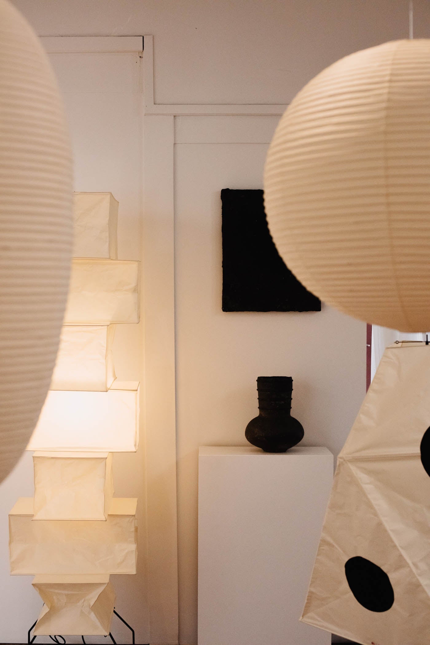 Lana Stacked Floor Lamp - Modern LED Lighting, White Shade