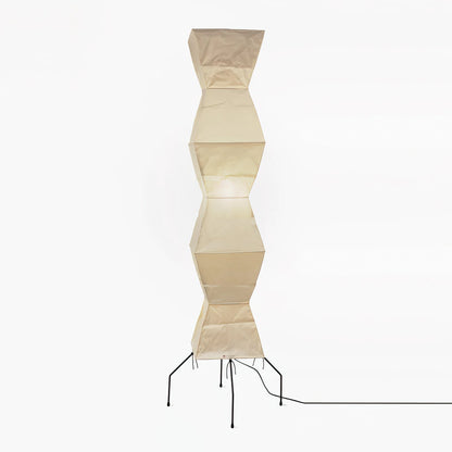 Rice Paper Floor Lamp - Indoor LED Lantern Design, Black