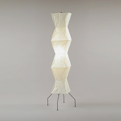 Rice Paper Floor Lamp - Indoor LED Lantern Design, Black