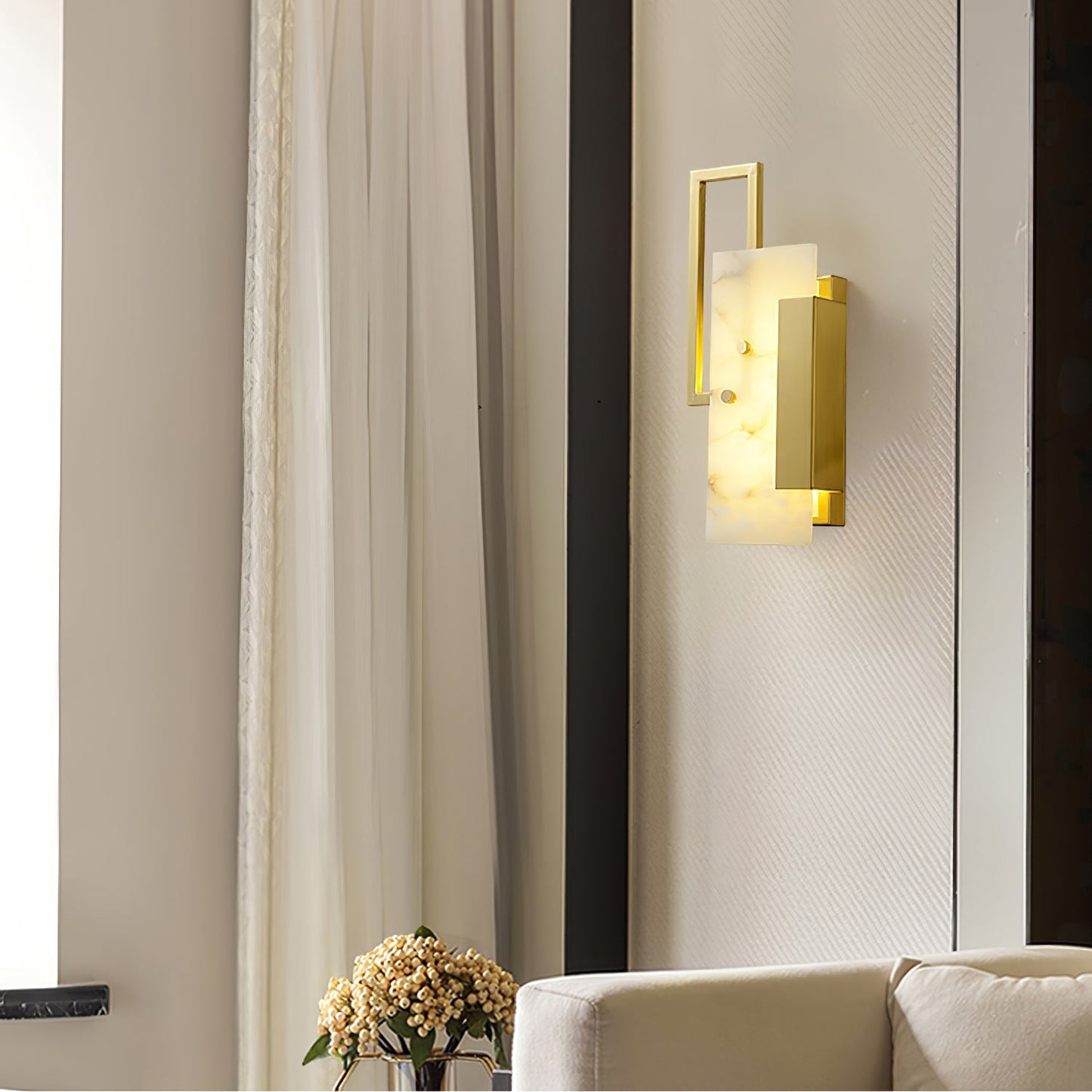Althea Alabaster Wall Sconce - LED Indoor Wall Light