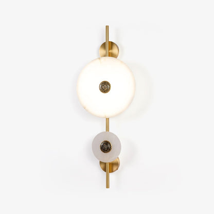 Alabaster Eclipse Wall Light with LED Brass Accent