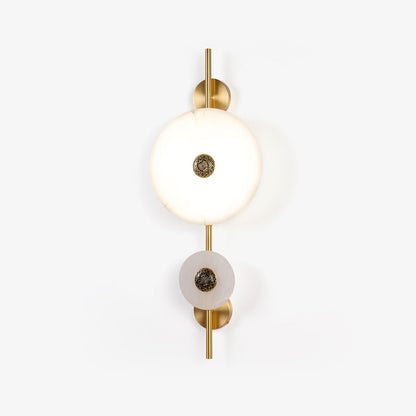 Alabaster Eclipse Wall Light with LED Brass Accent