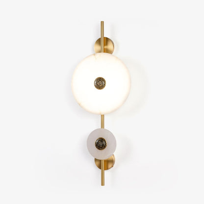 Alabaster Eclipse Wall Light with LED Brass Accent