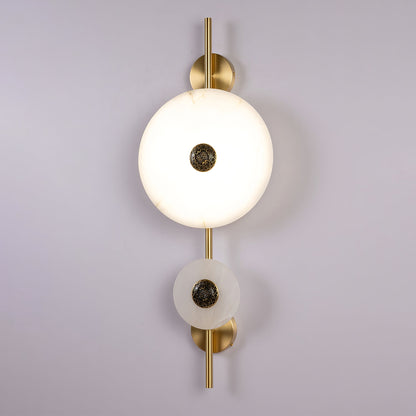 Alabaster Eclipse Wall Light with LED Brass Accent