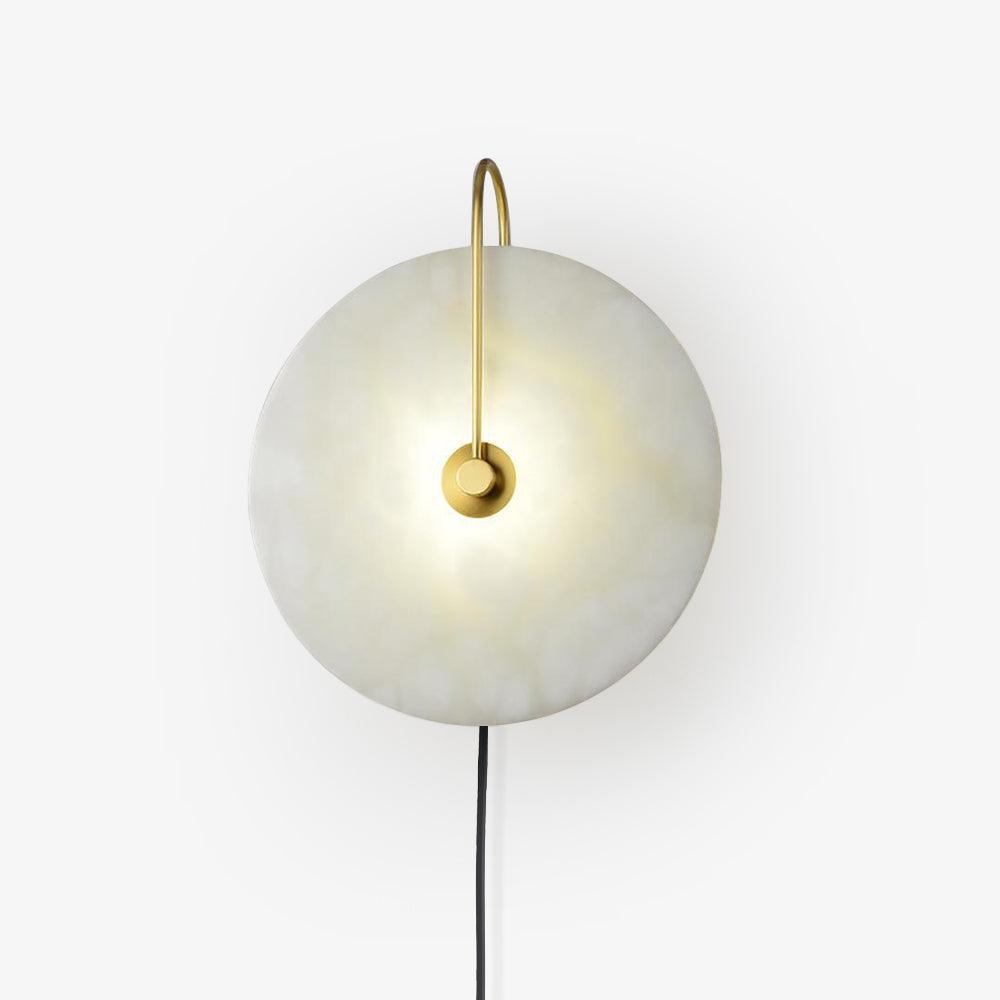 Alabaster LED Plug-In Wall Lamp with Decorative Shade