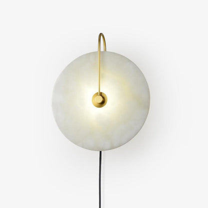 Alabaster LED Plug-In Wall Lamp with Decorative Shade