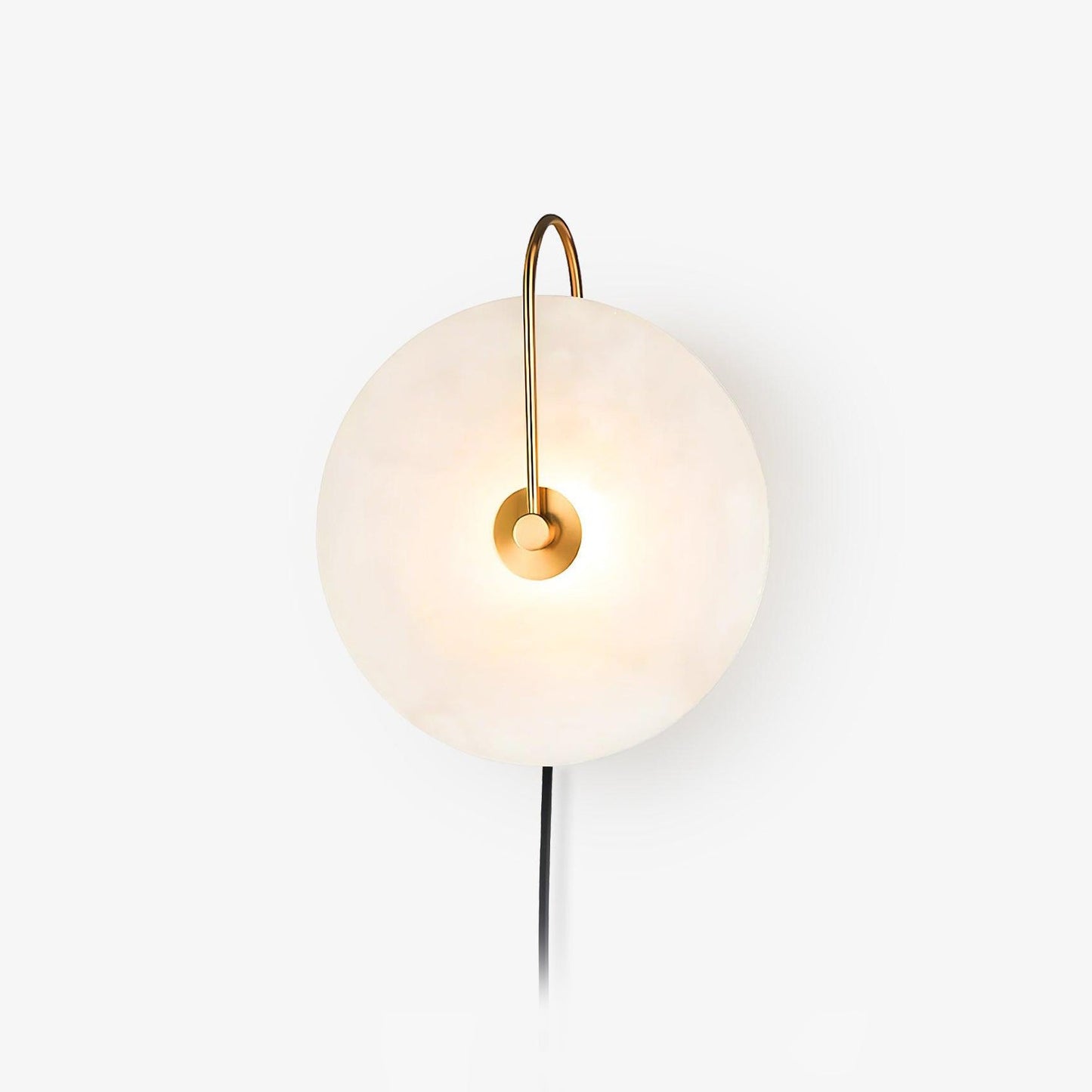 Alabaster LED Plug-In Wall Lamp with Decorative Shade