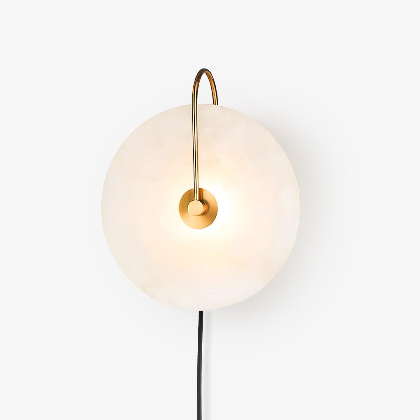 Alabaster LED Plug-In Wall Lamp with Decorative Shade