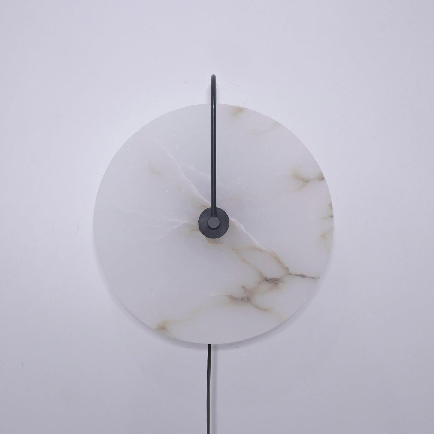 Alabaster LED Plug-In Wall Lamp with Decorative Shade
