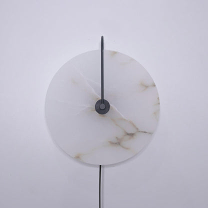 Alabaster LED Plug-In Wall Lamp with Decorative Shade