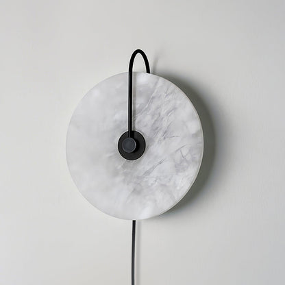 Alabaster LED Plug-In Wall Lamp with Decorative Shade