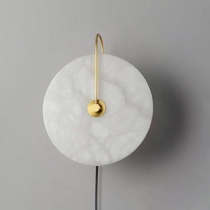 Alabaster LED Plug-In Wall Lamp with Decorative Shade
