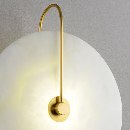 Alabaster LED Plug-In Wall Lamp with Decorative Shade