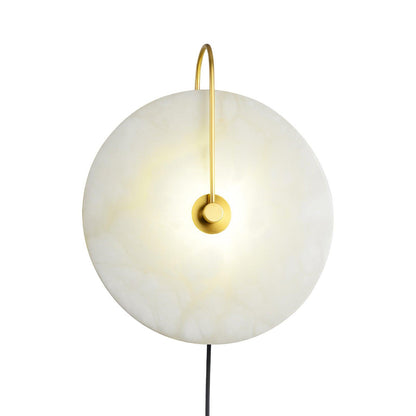 Alabaster LED Plug-In Wall Lamp with Decorative Shade