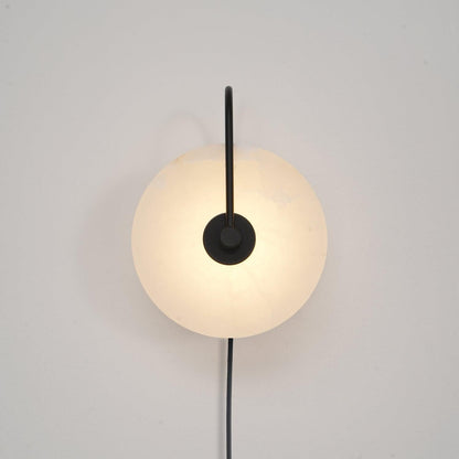 Alabaster LED Plug-In Wall Lamp with Decorative Shade